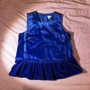 J.Crew velvet peplum tank
